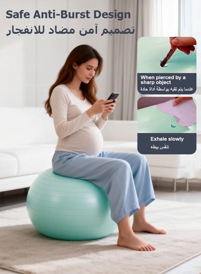 Sunbath 65cm Anti-Burst Yoga Ball, Exercise Ball With Air Pump for Pilates Yoga Pregnancy Women, 35cm Sports Foam Roller, EVA Yoga Foam Massage Roller, For Pre and Post Workout Muscles Massage - Image 3